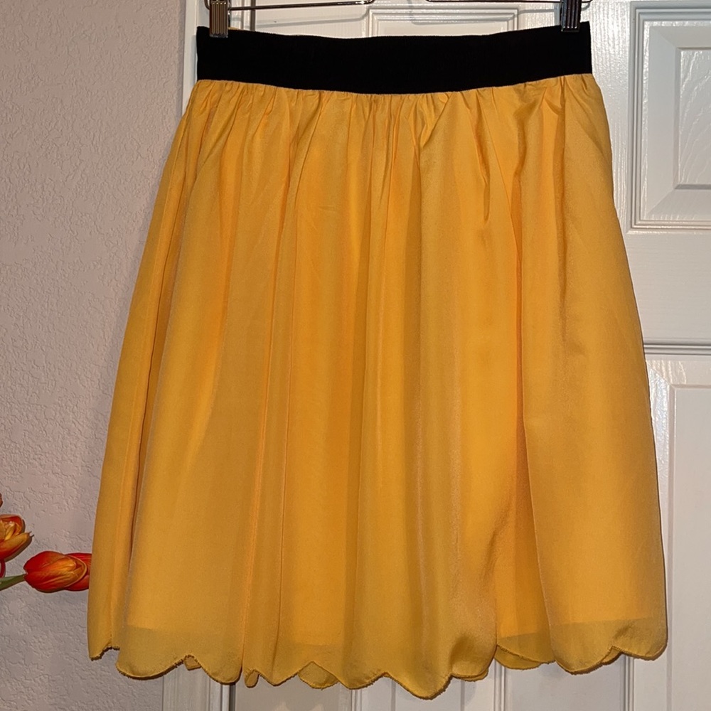 DownEast Yellow Chiffon Skirt